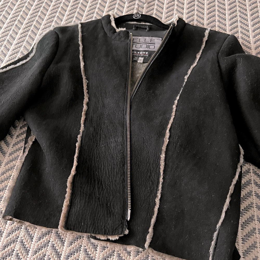 Suede crop leather jackets